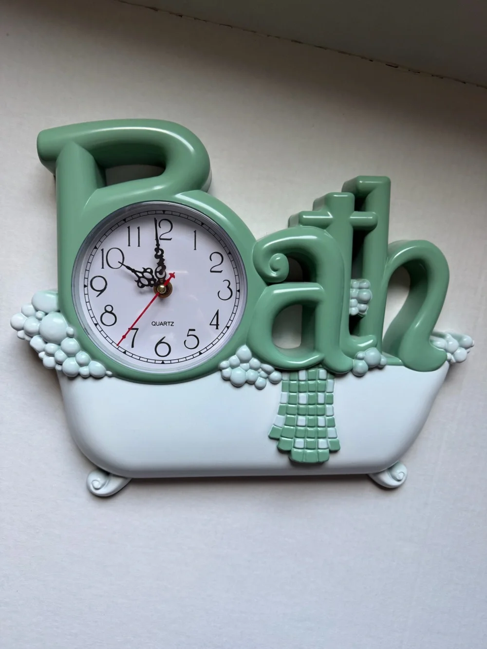 Vintage 80s Mint Green Quartz Wall Clock Works Great